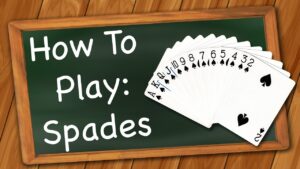 Four players playing Spades card game, focusing on strategy and fun